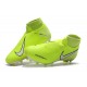 Nike Phantom Vision Elite DF FG Zapatos de Fútbol Amarillo Fluorescente Blanco