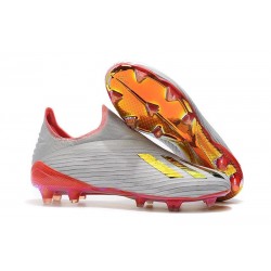 Zapatos de Fútbol adidas X 19+ FG Plata Rojo
