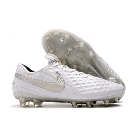 Zapatos de Fútbol Nike Tiempo Legend 8 Elite FG Blanco Platino Gris