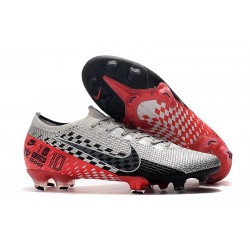Botas de fútbol Nike Mercurial Vapor 13 Elite FG NJR Platino Negro Rojo