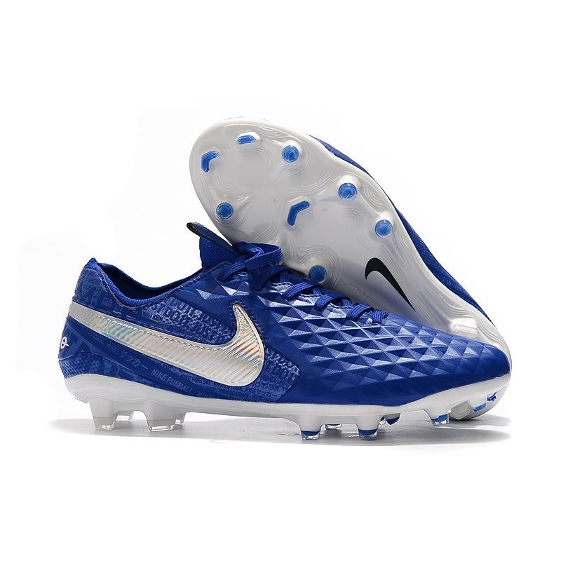Zapatos de Fútbol Nike Tiempo Legend 8 Elite FG Azul Blanco