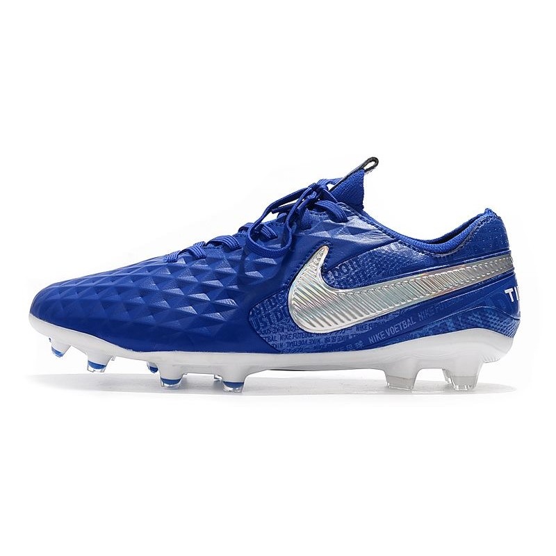 Zapatos de Fútbol Nike Tiempo Legend 8 Elite FG Azul Blanco