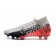 Nike Mercurial Superfly VII Elite FG Zapatos Neymar Cromado Negro Rojo Platino