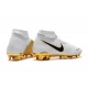 Zapatillas de fútbol Baratas Nike Phantom Vision Elite DF FG Oro Blanco