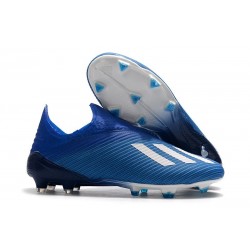 Zapatos de Fútbol adidas X 19+ FG Azul Blanco
