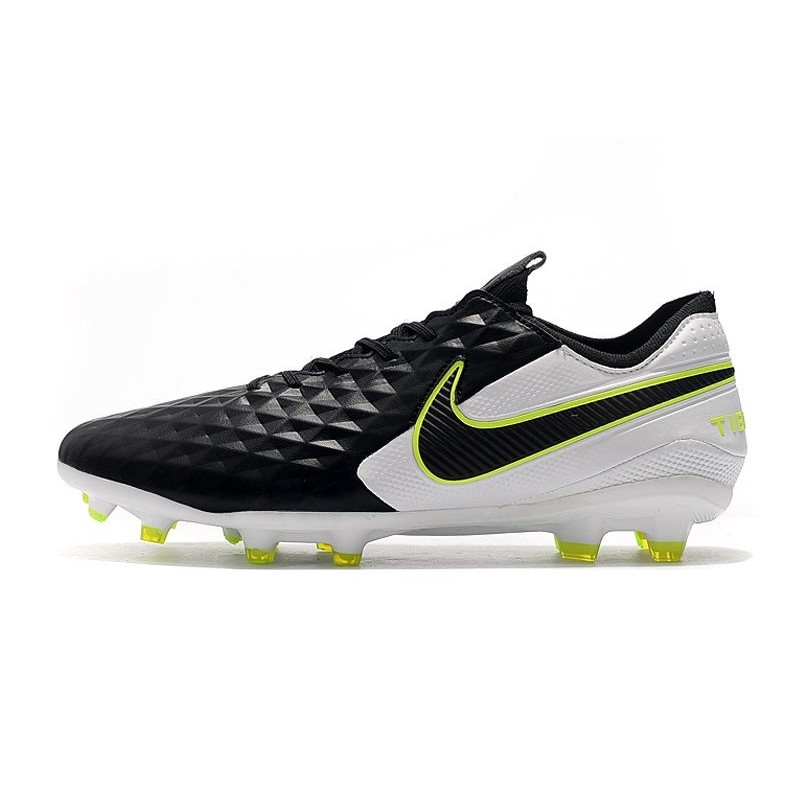 Zapatos de Fútbol Nike Tiempo Legend 8 Elite FG Negro Blanco Voltio