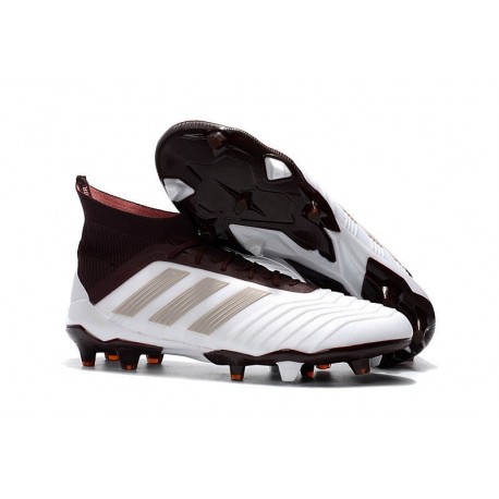 Botas de fútbol Adidas Predator 18.1 FG Para Hombre Blanco MarrÓN