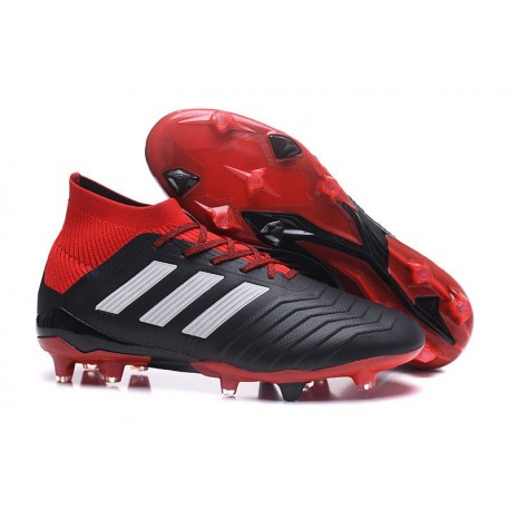 Botas de fútbol Adidas Predator 18.1 FG Para Hombre Negro Rojo Blanco