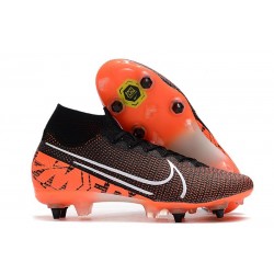 Nike Mercurial Superfly VII Elite SG-Pro AC Traction Negro Blanco Hyper Crimson