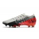 Nike Mercurial Vapor 13 Elite AG Pro Neymar Cromado Negro Rojo Platino