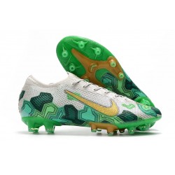 Nike Mercurial Vapor 13 Elite AG Pro Mbappe Gris Dorado Metalizado Verde