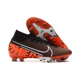 Nike Mercurial Superfly 7 Elite AG-Pro Negro Blanco Hyper Crimson