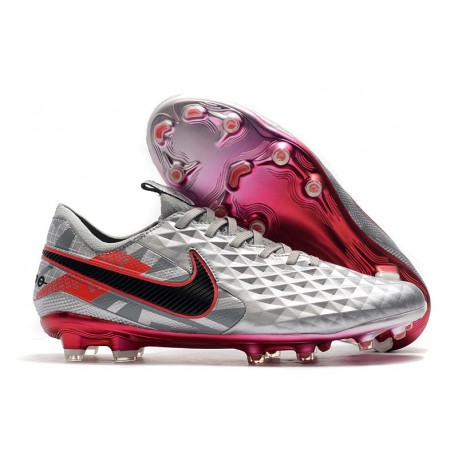 Zapatos de Fútbol Nike Tiempo Legend 8 Elite FG Gris Negro Rojo