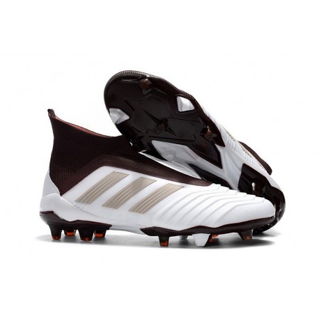 Nuevo Zapatillas de fútbol Adidas Predator 18+ FG Blanco MarrÓN