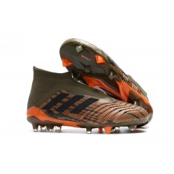 Zapatillas de fútbol Adidas Predator 18+ FG Para Hombre Oliva Negro Naranja