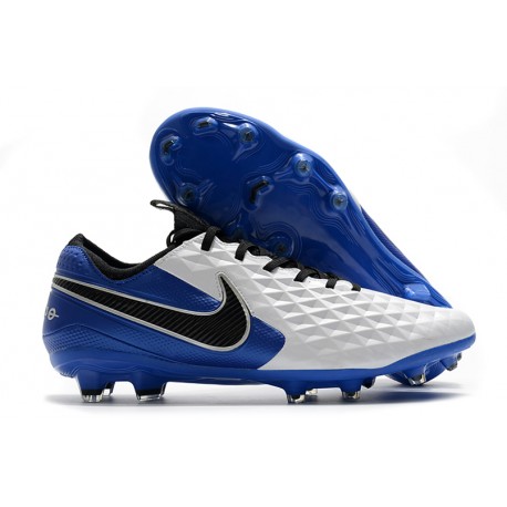 Nike Tiempo Legend VIII Elite FG Botas - Blanco Negro Azul