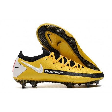 Nike Tacón de Fútbol Phantom GT Elite FG - Amarillo Blanco Negro