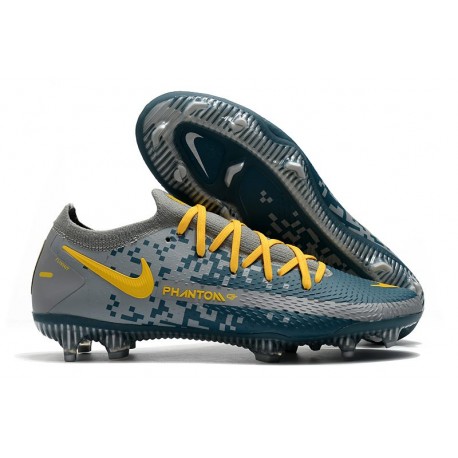 Nike Tacón de Fútbol Phantom GT Elite FG - Azul Gris Amarillo