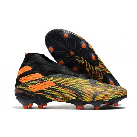 Bota de Futbol adidas Nemeziz 19+ FG Nero Verde Naranja