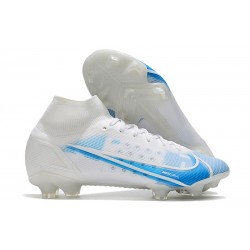 Nike Mercurial Superfly 8 Elite DF FG Blanco Azul
