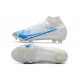 Nike Mercurial Superfly 8 Elite DF FG Blanco Azul