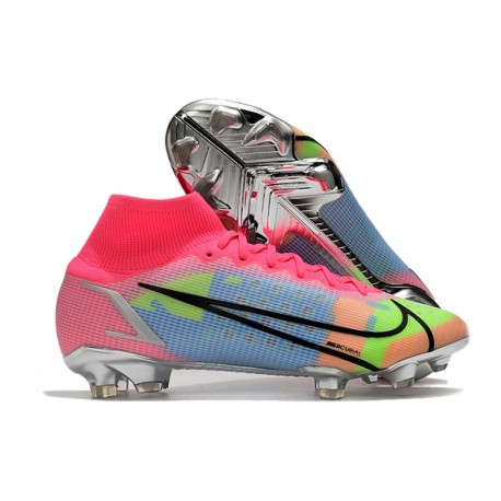 Bota Nike Mercurial Superfly VIII Elite FG Rosa Azul Verde
