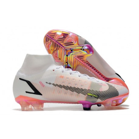 Nike Mercurial Superfly 8 Elite DF FG Blanco Negro Carmesí