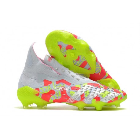 Botas de Fútbol Adidas PREDATOR FREAK + FG Blanco Rosa Volt