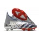 Botas Adidas PREDATOR FREAK + FG Plateado Metálico Negro Escarlata