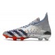 Botas Adidas PREDATOR FREAK + FG Plateado Metálico Negro Escarlata