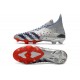 Botas Adidas PREDATOR FREAK + FG Plateado Metálico Negro Escarlata