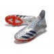 Botas Adidas PREDATOR FREAK + FG Plateado Metálico Negro Escarlata