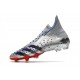 Botas Adidas PREDATOR FREAK + FG Plateado Metálico Negro Escarlata