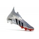 Botas Adidas PREDATOR FREAK + FG Plateado Metálico Negro Escarlata