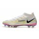 Zapatos Fútbol Nike Phantom GT2 Elite DF FG Blanco Negro Carmesí Rosa 