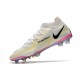Zapatos Fútbol Nike Phantom GT2 Elite DF FG Blanco Negro Carmesí Rosa 