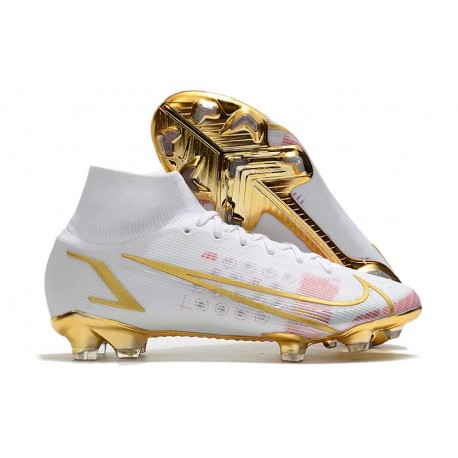 Nike Mercurial Superfly VIII Elite FG Blanco Rosa Oro