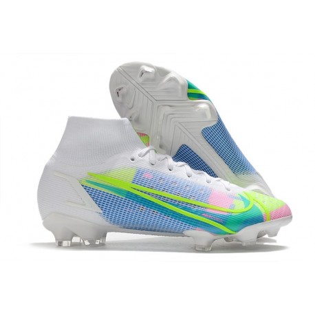 Nike Mercurial Superfly VIII Elite FG Blanco Azul Verde